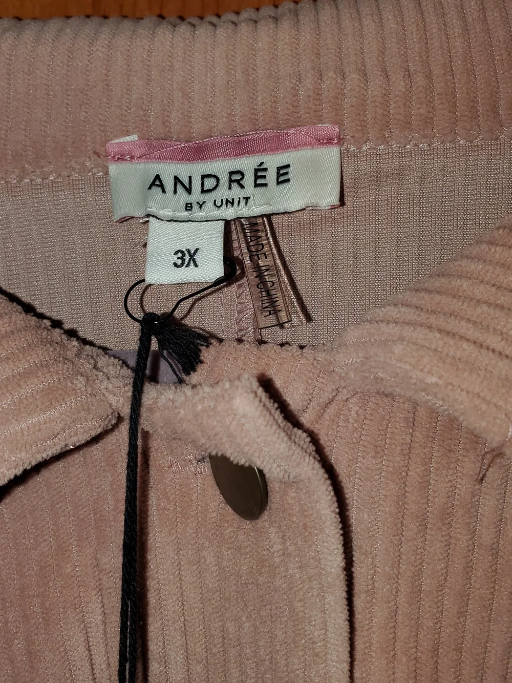 Andree Dusty Rose/Mauve Corduroy Shacket Jacket - Women's